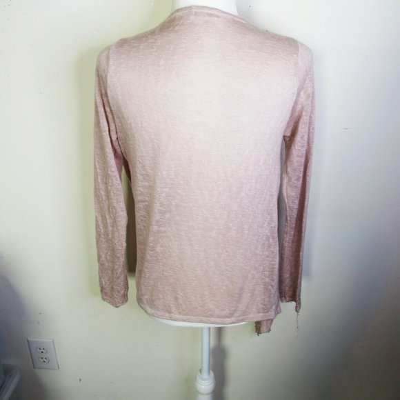 LUNGO LARNO Dusty Rose/Pink MADE IN ITALY Waterfall Front Sweater/Cardigan SZ S - Picture 6 of 7